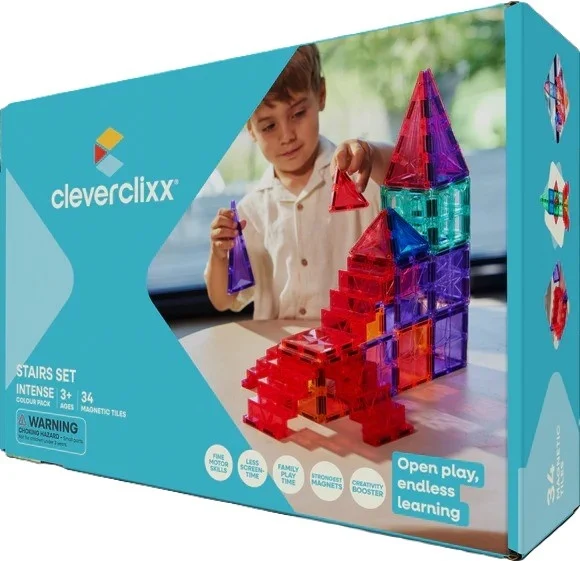 Set magnetic de construit CleverClixx - Scari 34 piese