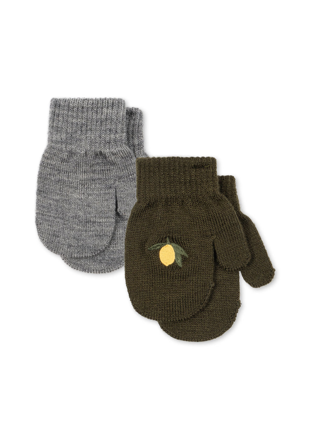 Set 2 perechi manusi cu un deget Filla Konges Slojd - Kombu Green