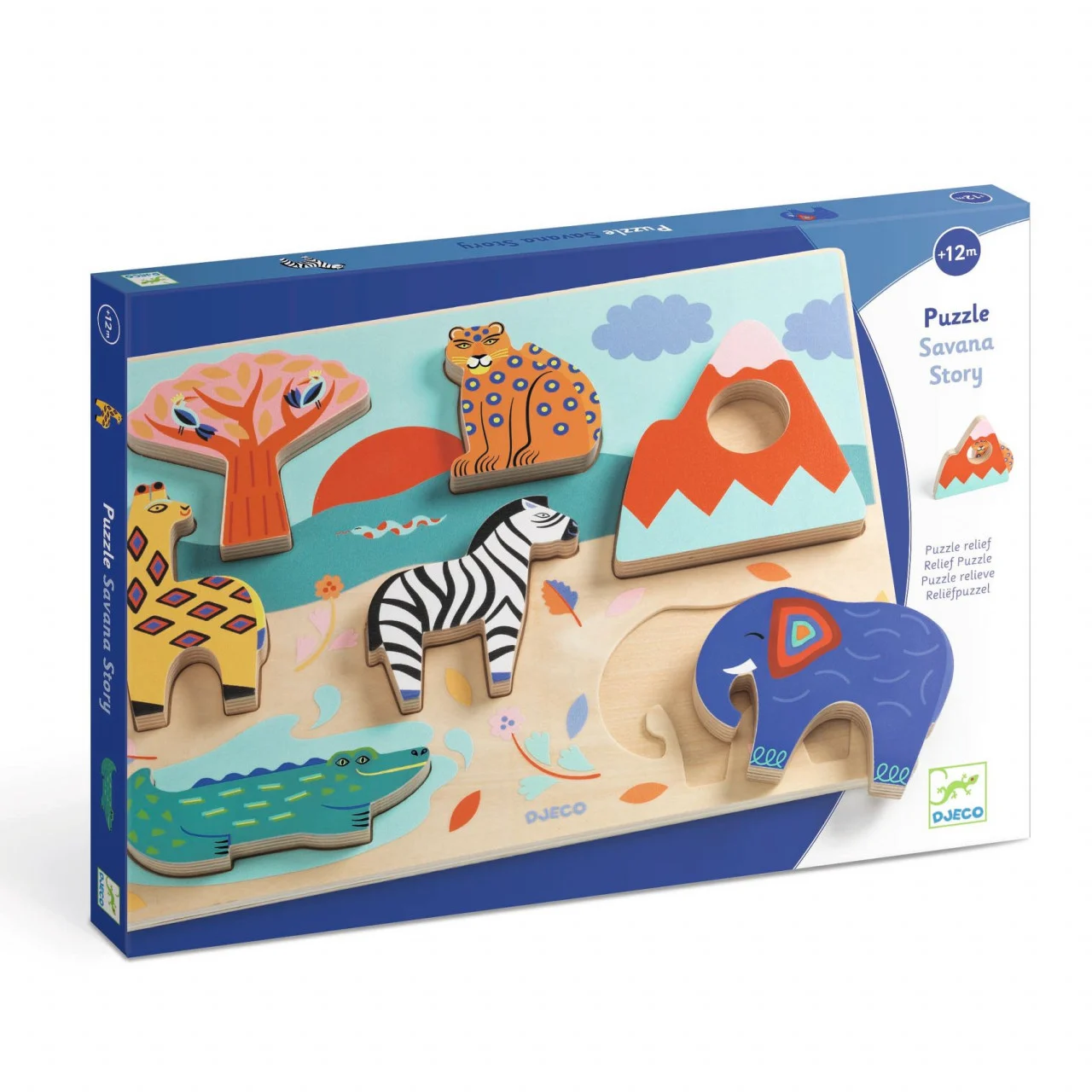 Puzzle din lemn Djeco – Savana