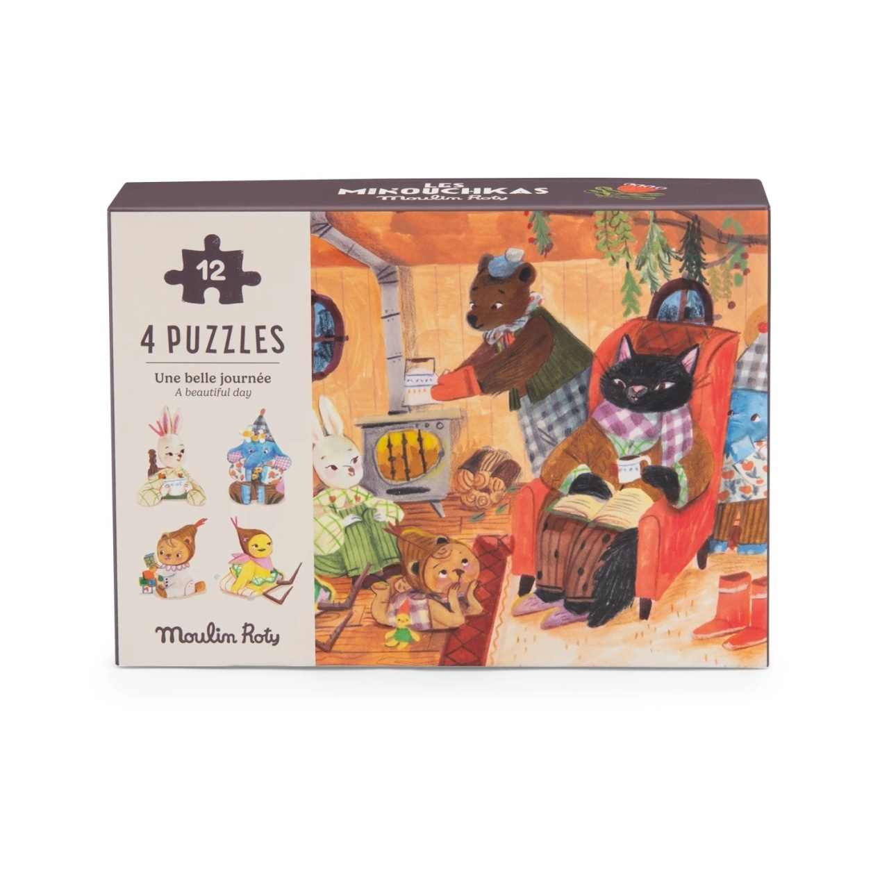 Set 4 mini puzzle-uri Moulin Roty - A Perfect Day