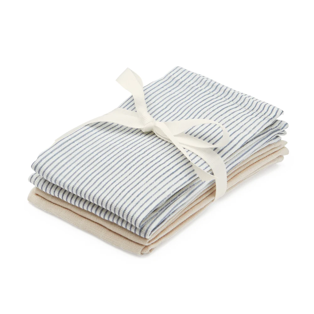 Mix 4 Mini Museline Cam Cam – Classic Stripes Blue/Praline