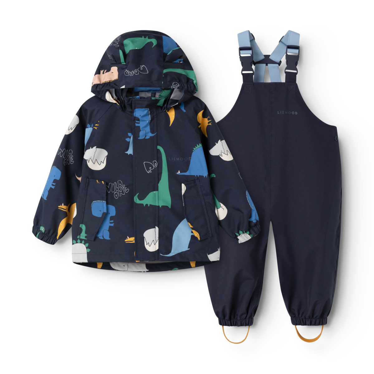 Set haine de ploaie impermeabile Manu Liewood - Dino Roar/Classic Navy